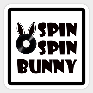 SpinSpinBunny Main Square Logo - Black and White Sticker